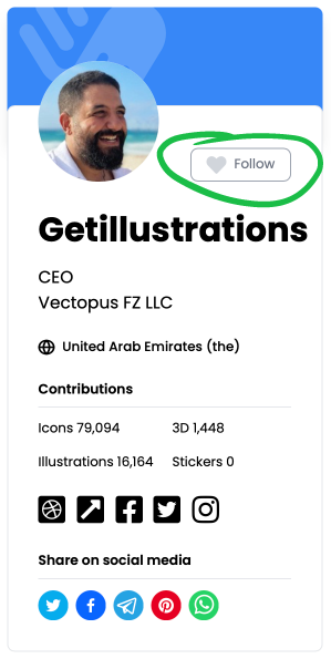 Follow designer from profile thumbnail